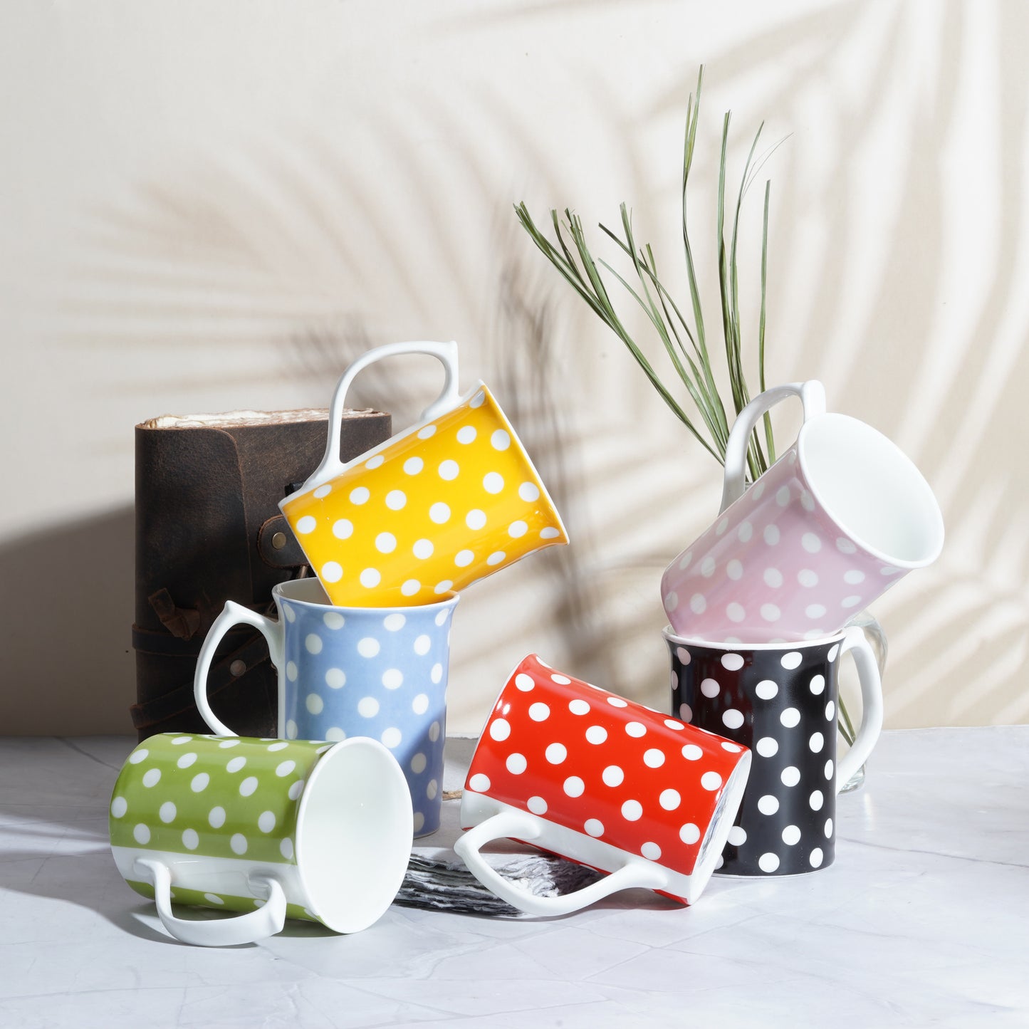 Dandy Lines Topaz Multicoloured Mug with Dots