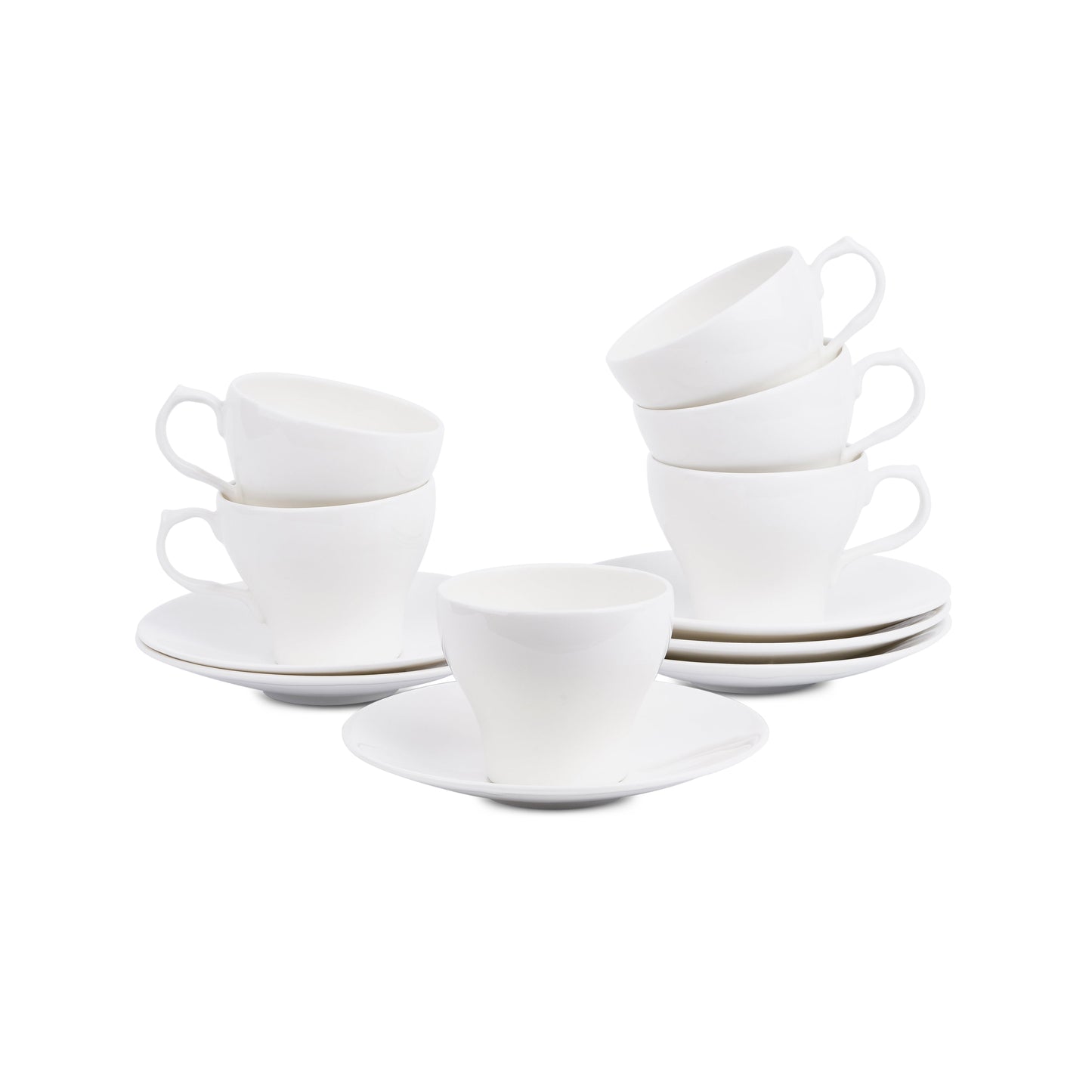 Dandy Lines Liza White Solid Plain Tea Cups My Store