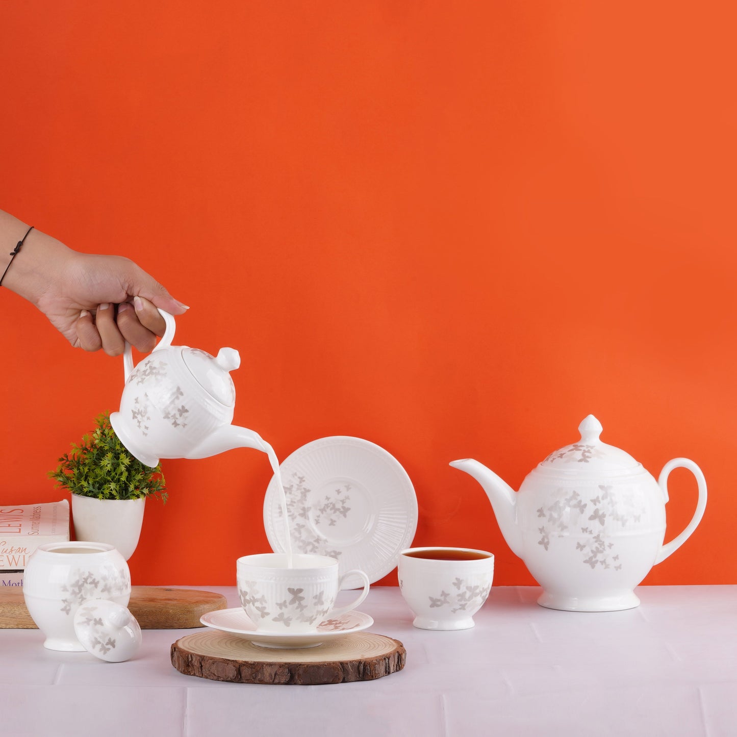 Crown Silver Butterflies Tea & Coffee Sets My Store