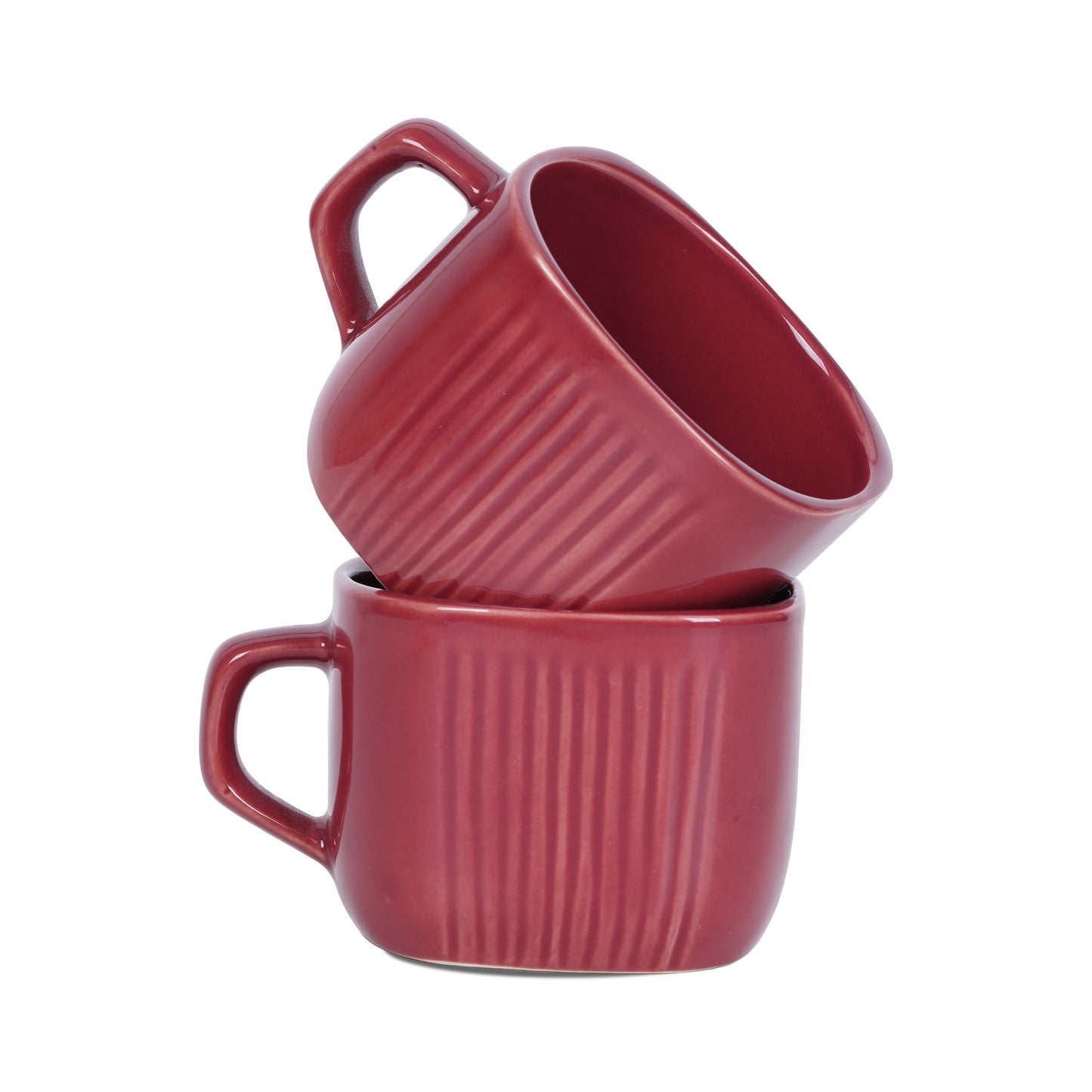 DATA Zen Coffee Mugs in Maroon, Set of 6