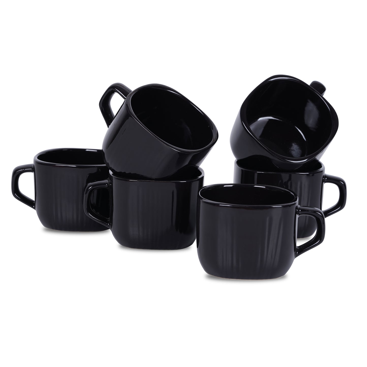 DATA Zen Coffee Mugs in Black, Set of 6