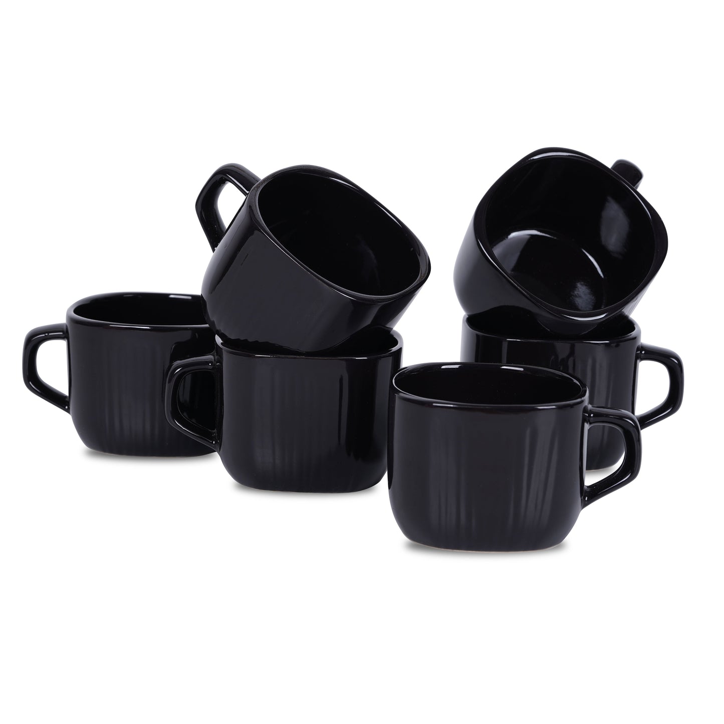 DATA Zen Coffee Mugs in Black, Set of 6 My Store
