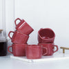 DATA Zen Coffee Mugs in Maroon, Set of 6 My Store