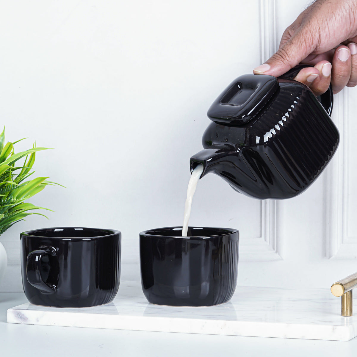 DATA Zen Tea Set in Black, Set of 4 My Store