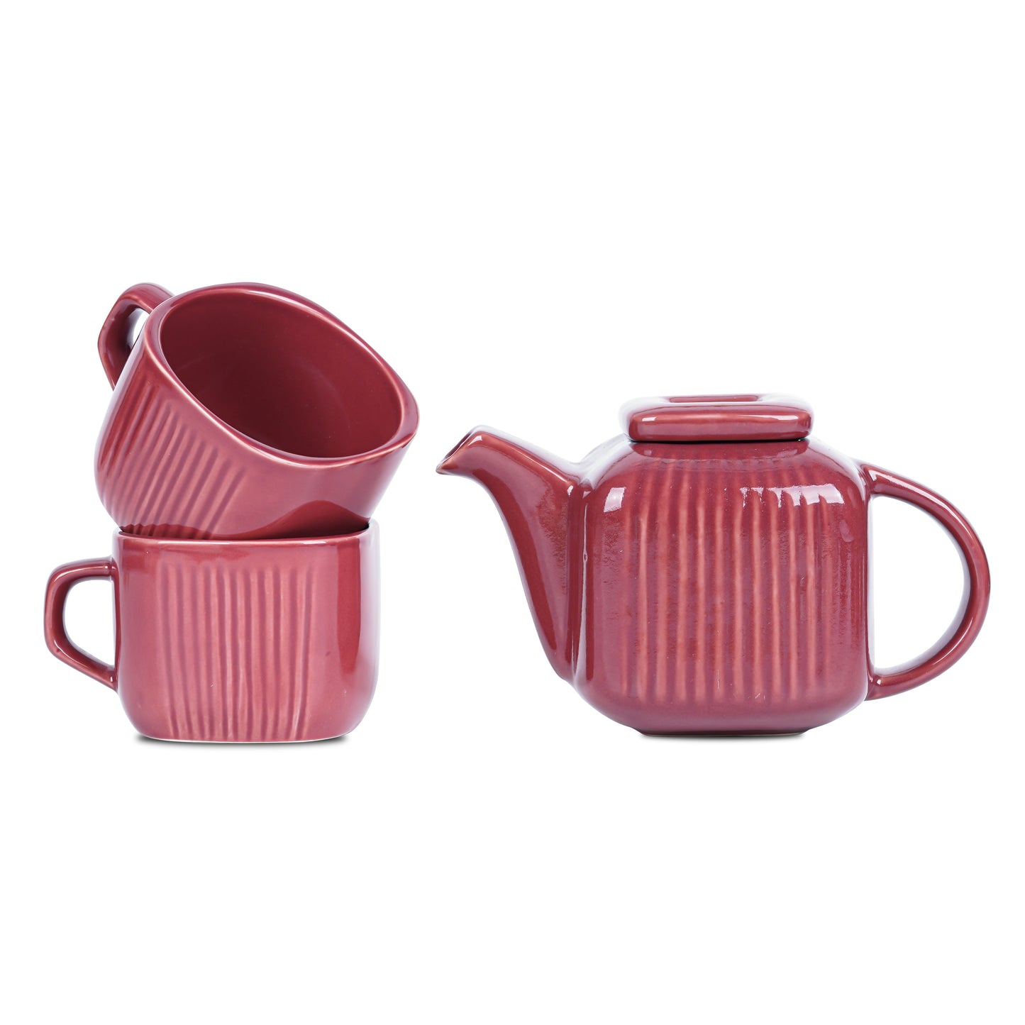 DATA Zen Tea Set in Maroon, Set of 4 My Store