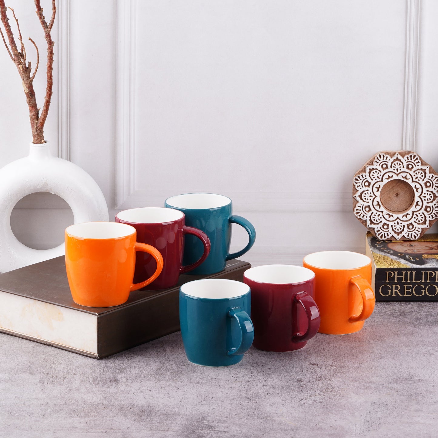 New Ray Medium in Orange, Maroon, Green-stylish coffee mug My Store