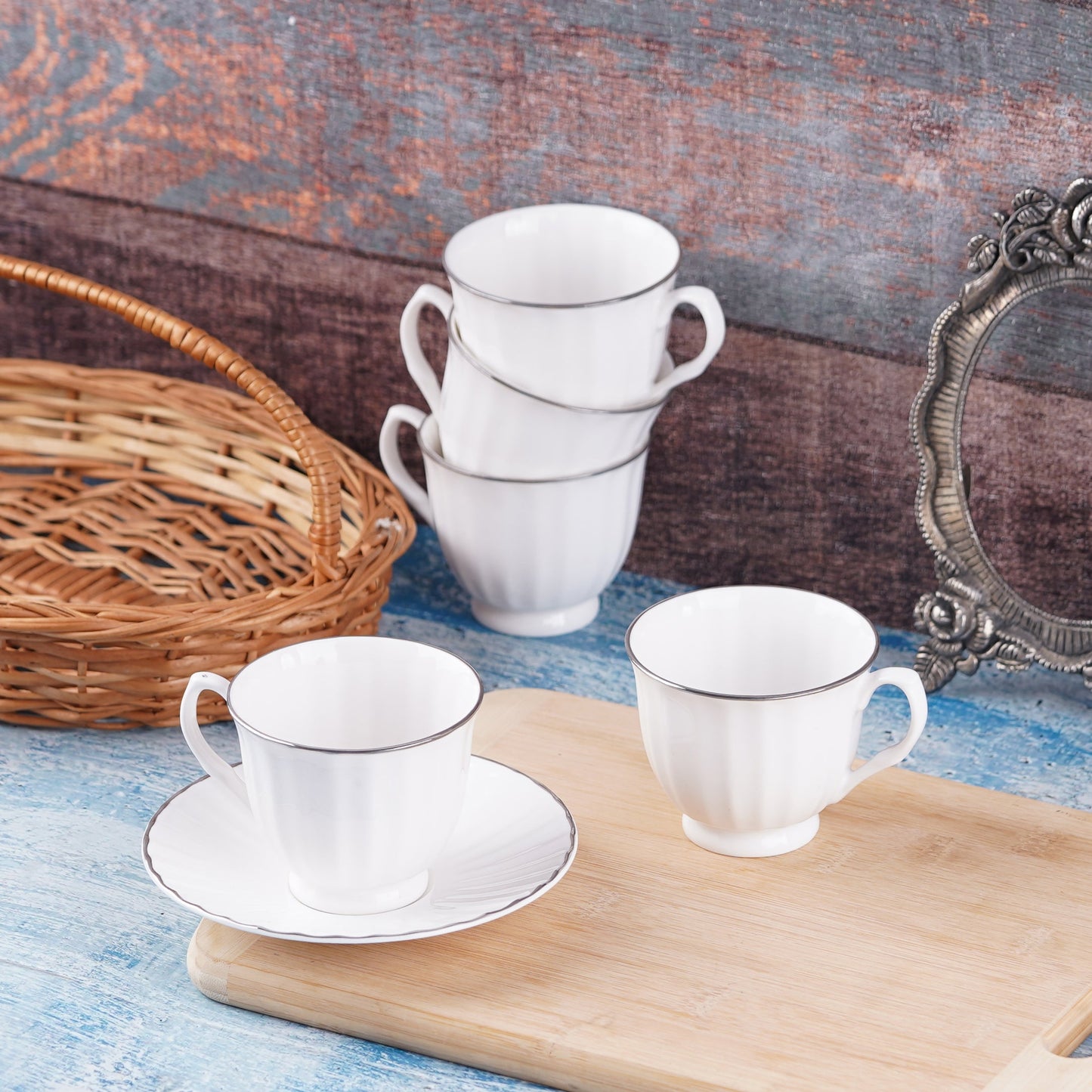 Classic Cups and Saucers in Platinum-Cup & Saucer Sets My Store