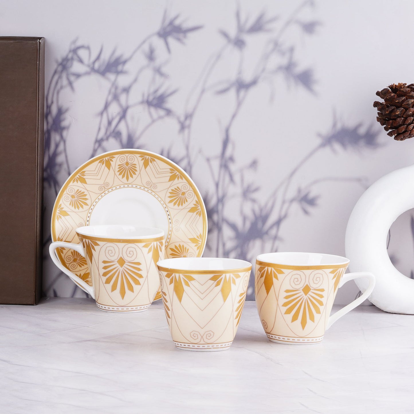 Alpine in Gold Rajasthan Design- Cup And Saucer Set Tableware My Store