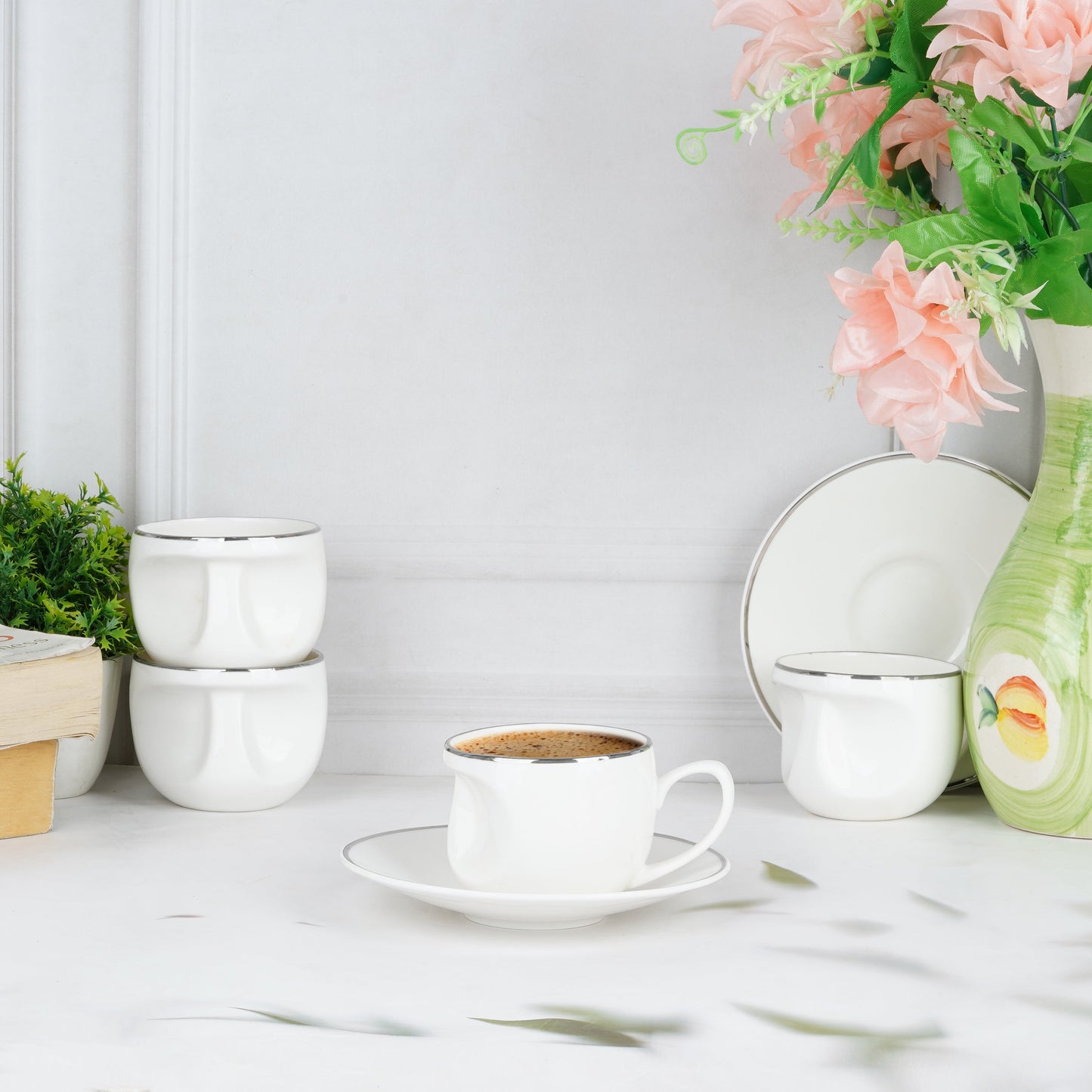 Face Platinum Band Cups and Saucers My Store
