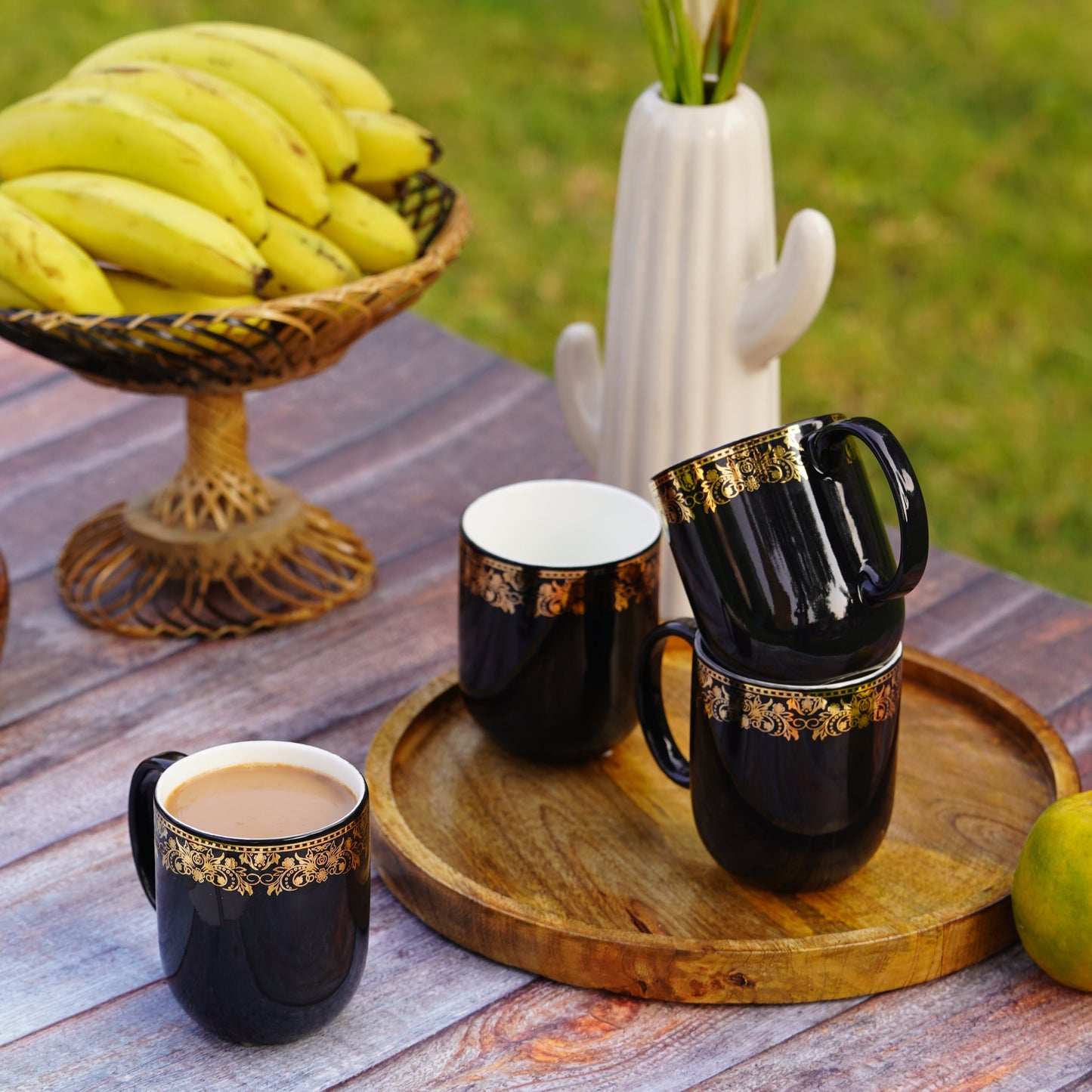 Lila Mug in Black & Gold tea cup set -Dandy Lines My Store