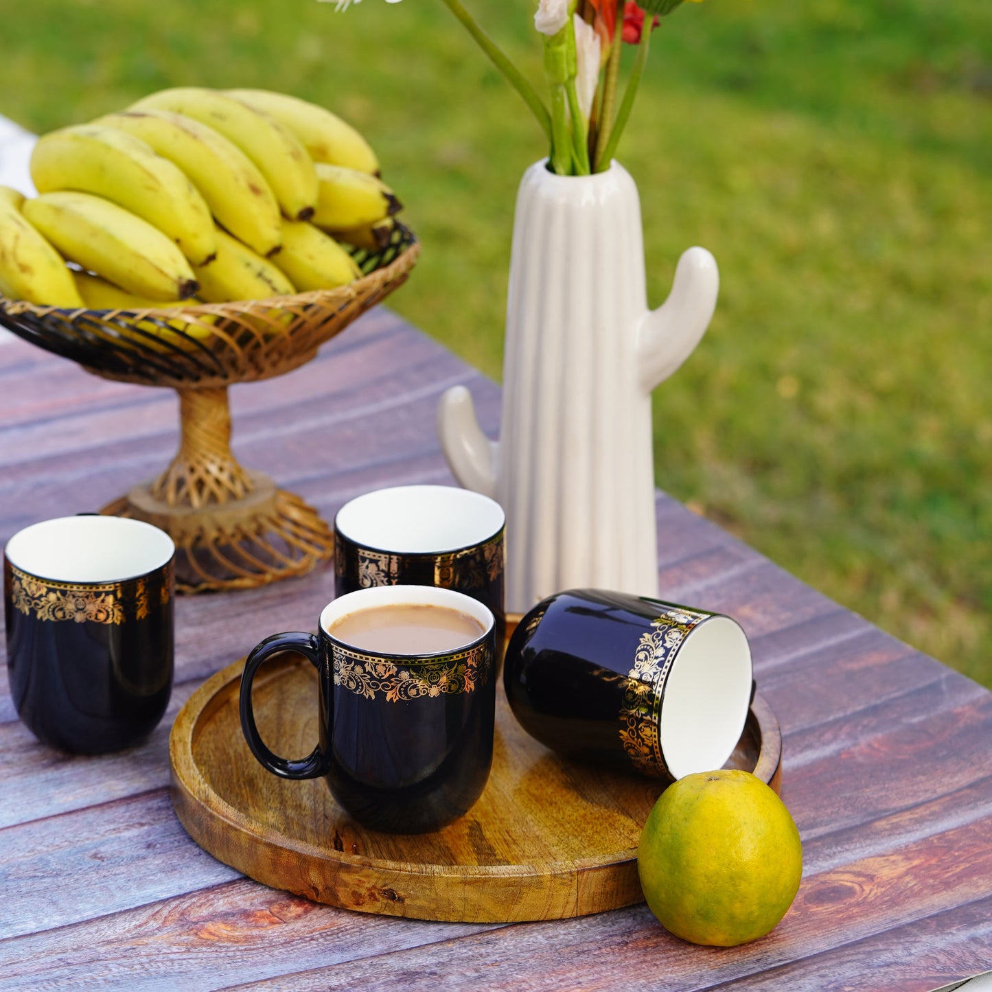 Lila Mug in Black & Gold tea cup set -Dandy Lines My Store