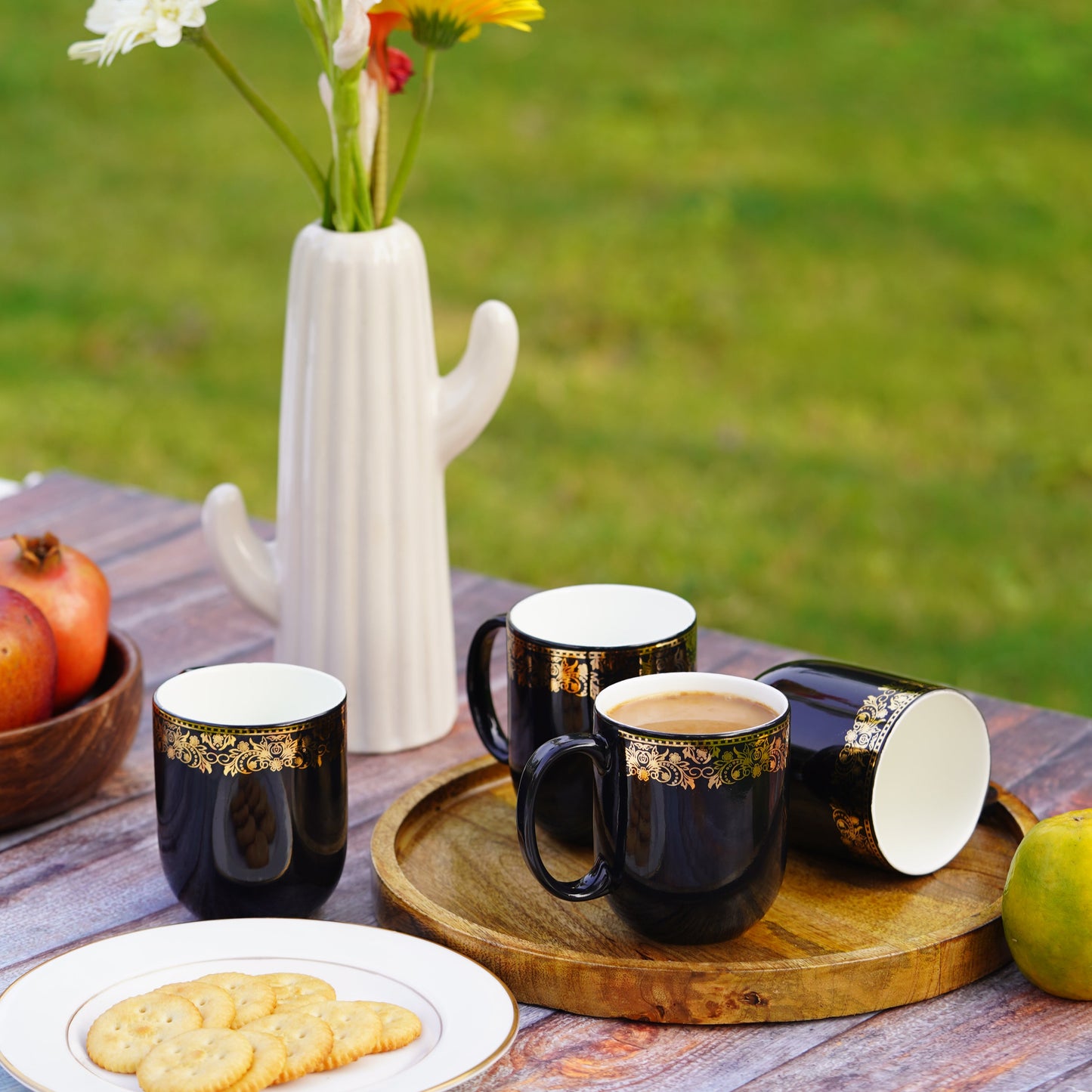 Lila Mug in Black & Gold tea cup set -Dandy Lines My Store