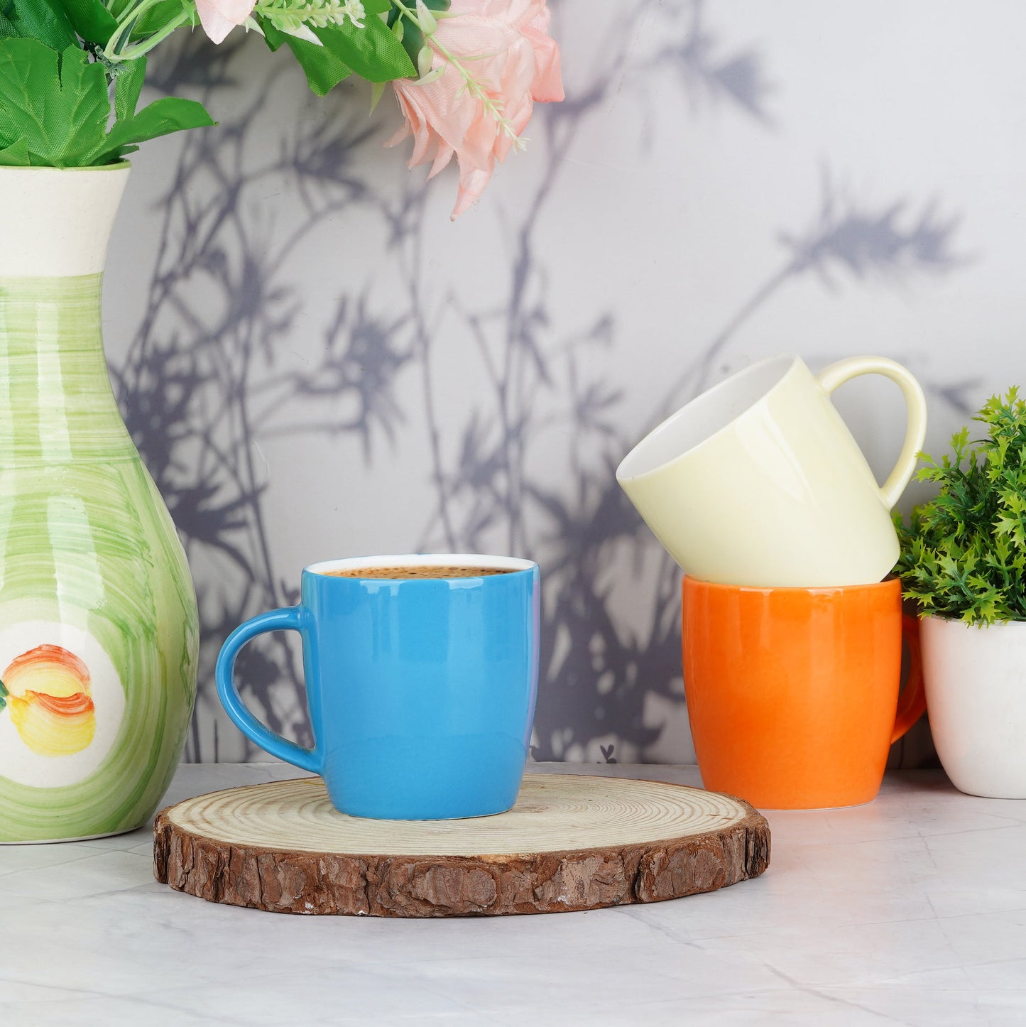 New Ray Medium in Blue, Orange, Yellow-stylish coffee mug My Store