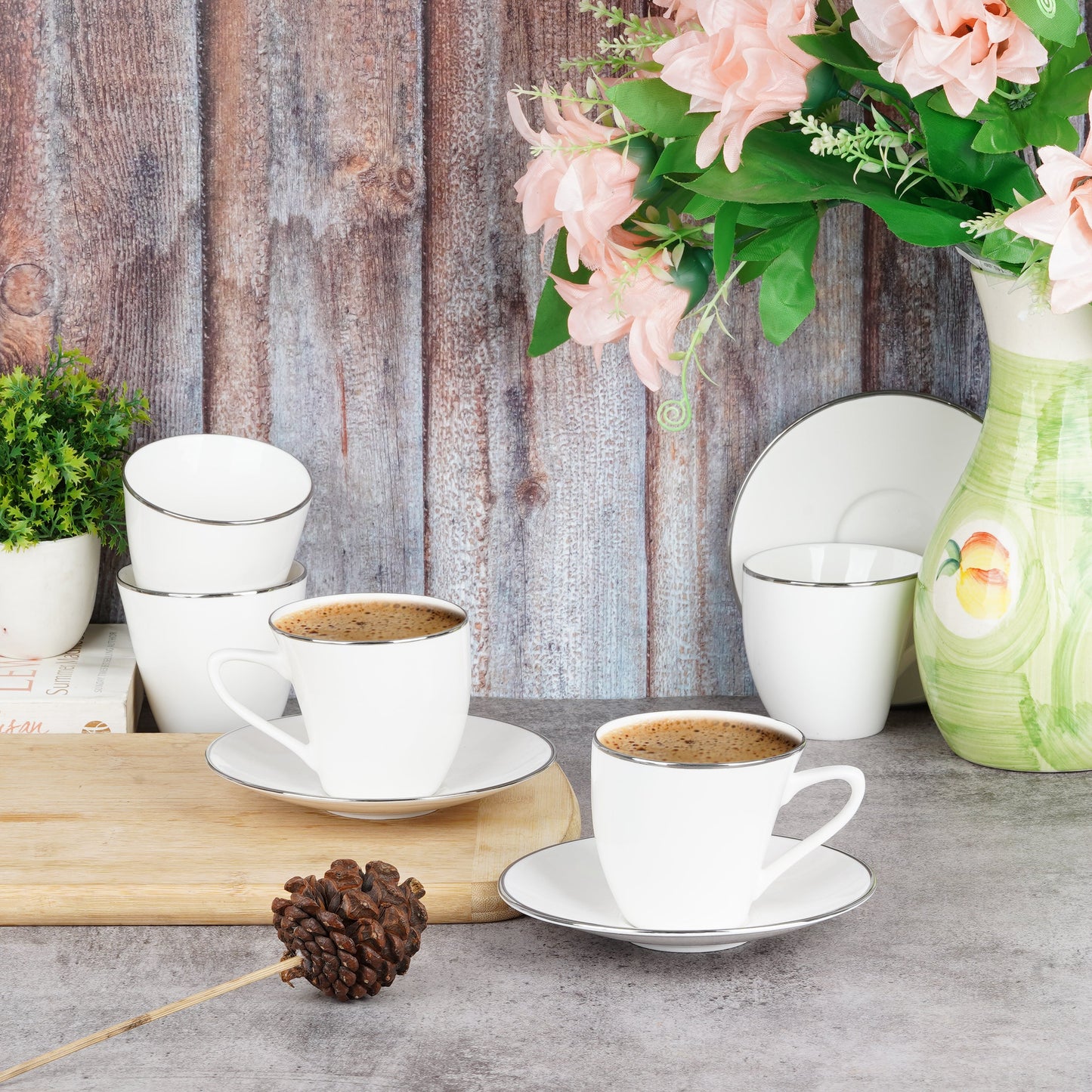 Alpine Platinum Band-Cup and Saucer Set My Store