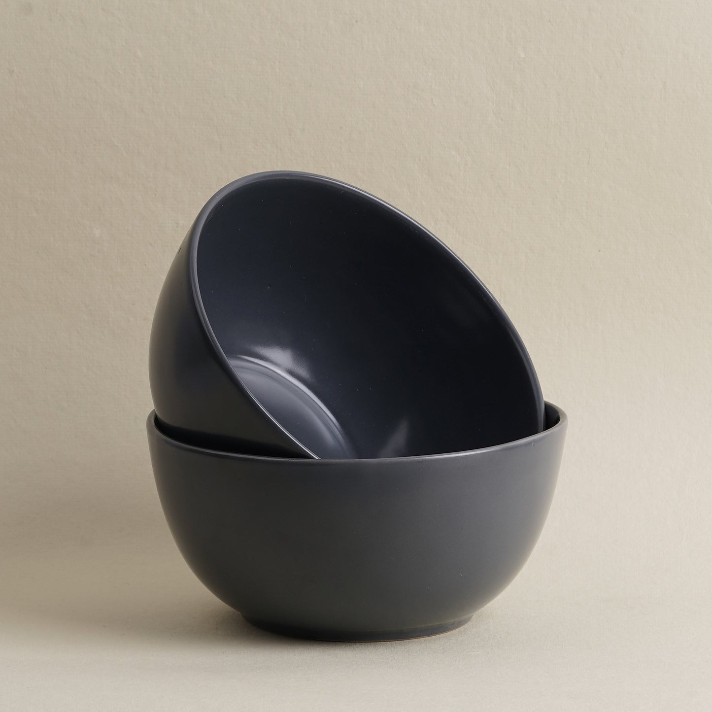 DATA Sattva Serving Bowl in Grey Matt, Set of 2 Dandy Lines by DATA