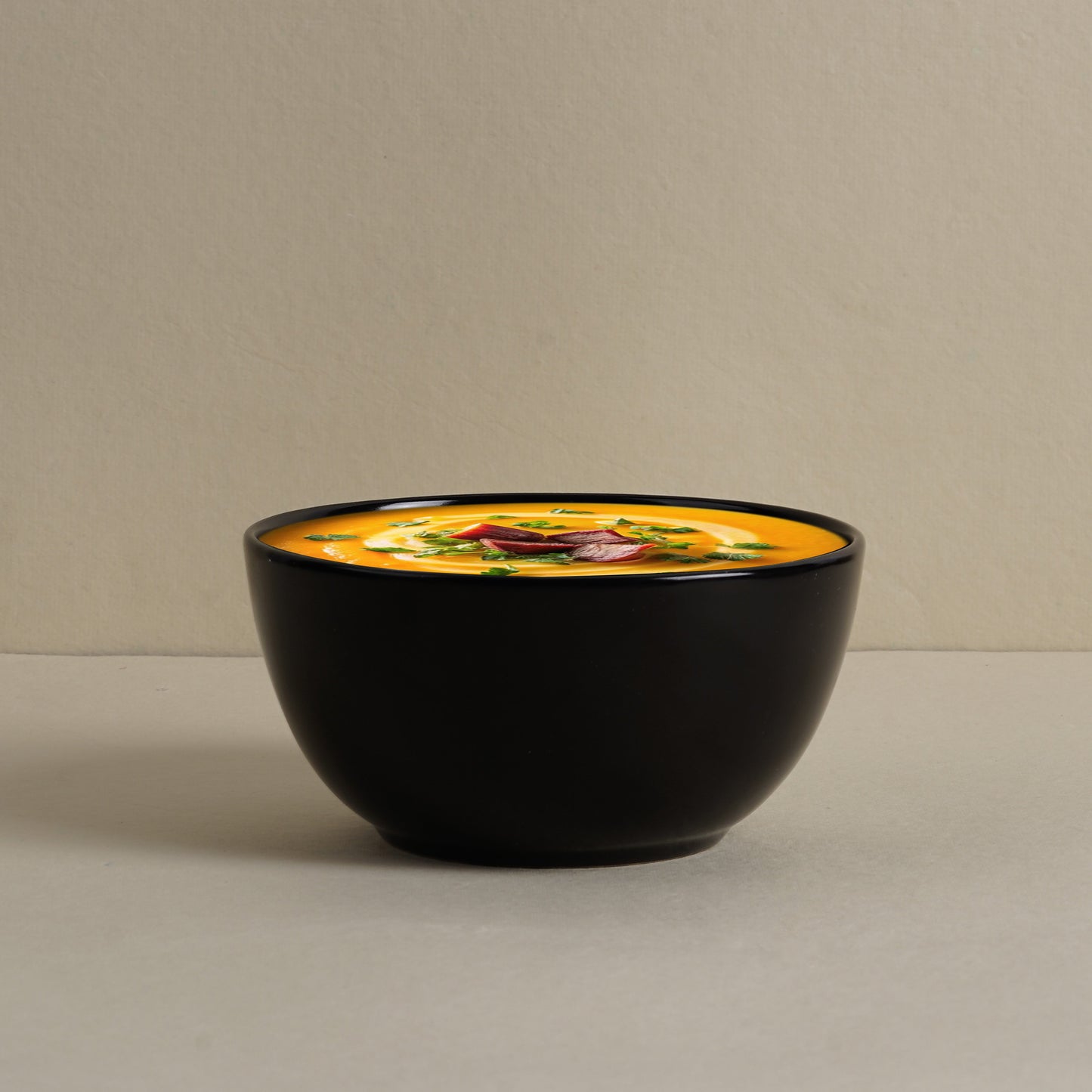 DATA Sattva Serving Bowl in Black Matt, Set of 2 Dandy Lines by DATA
