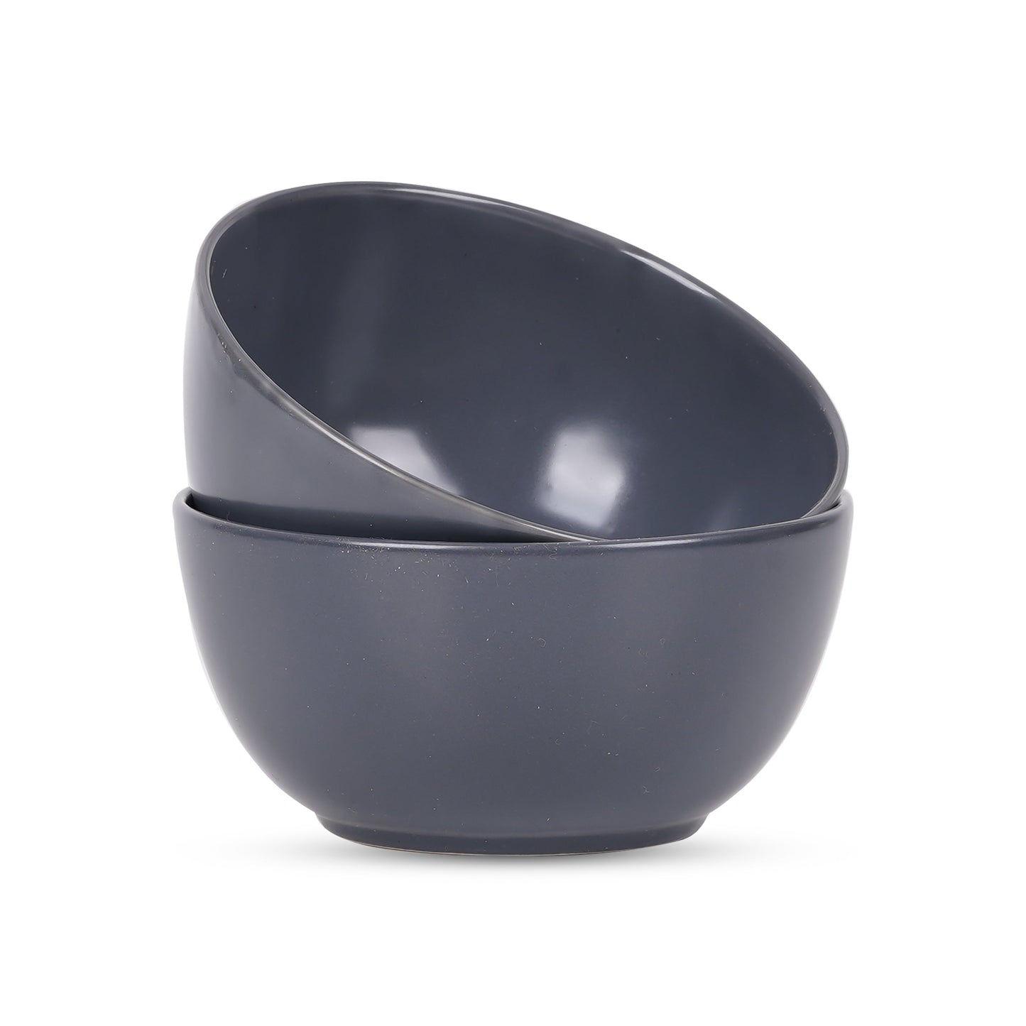 DATA Sattva Serving Bowl in Grey Matt, Set of 2 Dandy Lines by DATA