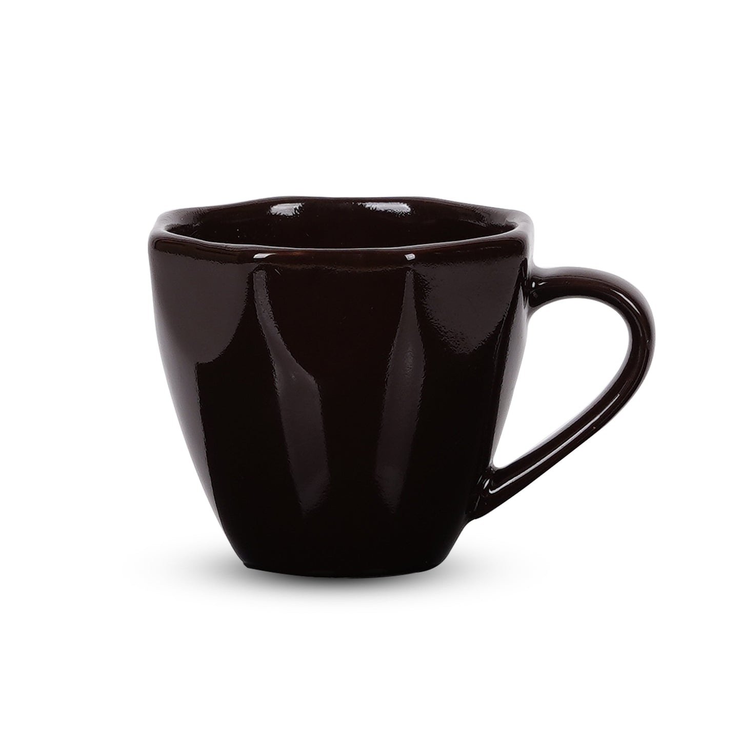 DATA Veda Mugs in Chocolate Brown, Set of 6 Dandy Lines by DATA