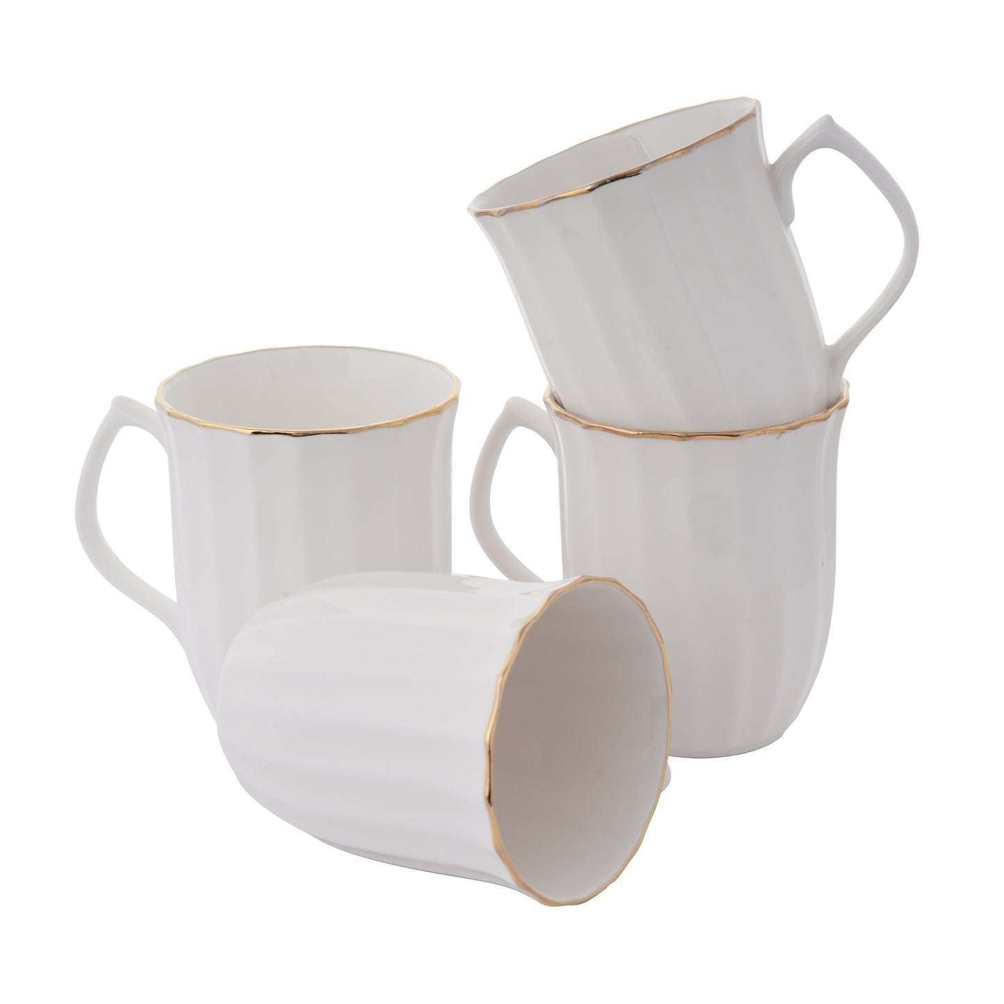 Classic White Mug with Gold Line-Milk Mug bone china My Store