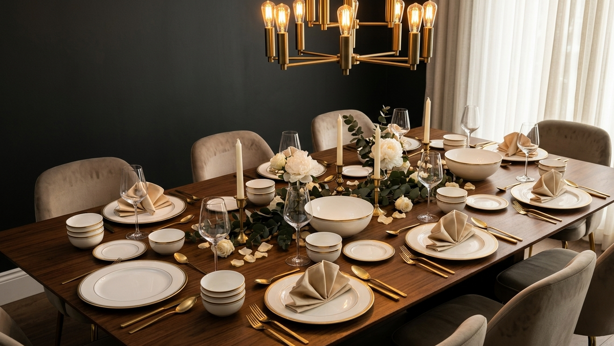 Gold Line White Fine Bone China Dinner Set – 20 Pc My Store