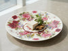 English Rose Full Plates in white fine bone china with delicate pink rose floral design