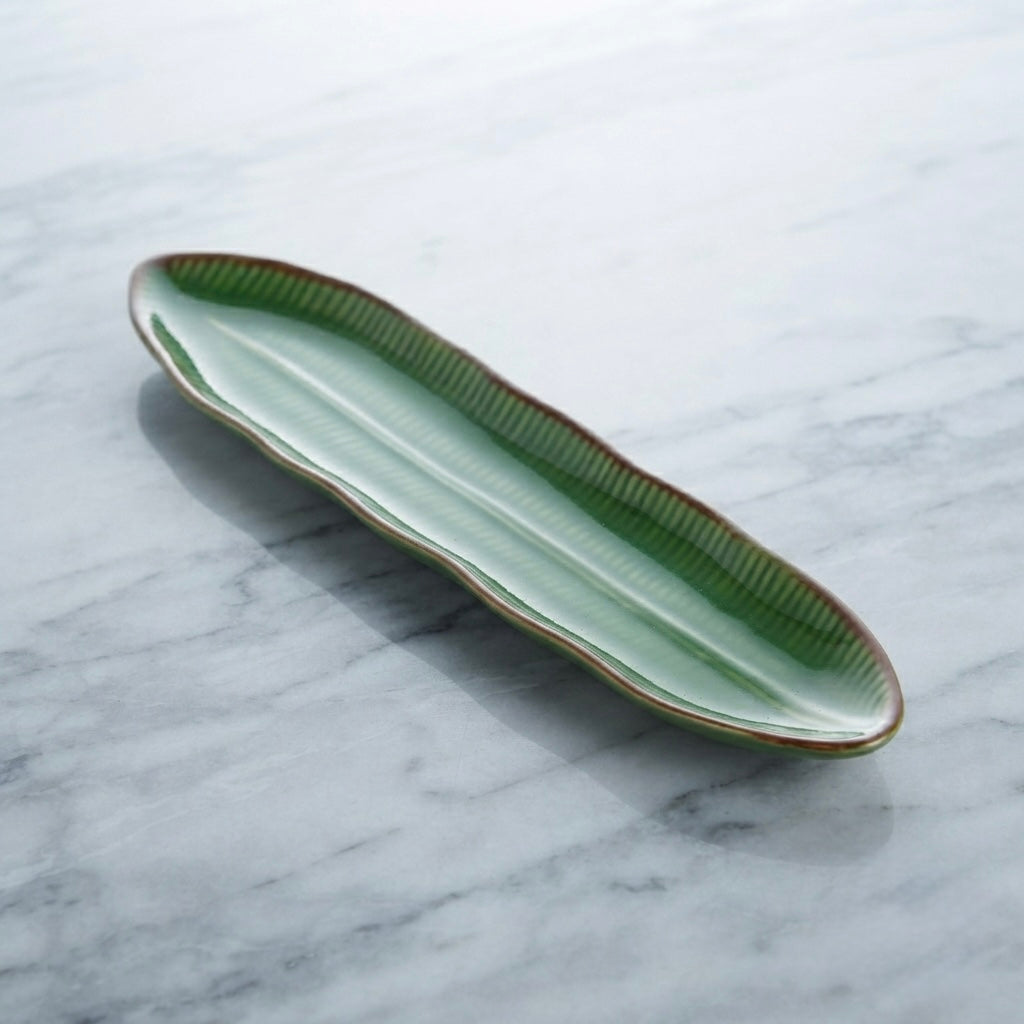 Medium Green Fern Platters (Pack of 2, Green) My Store