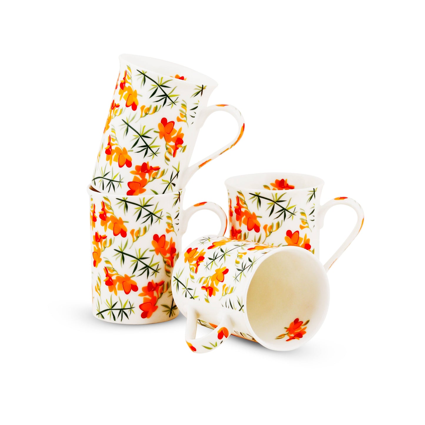 Panama with Orange English Flowers-stylish milk mugs My Store