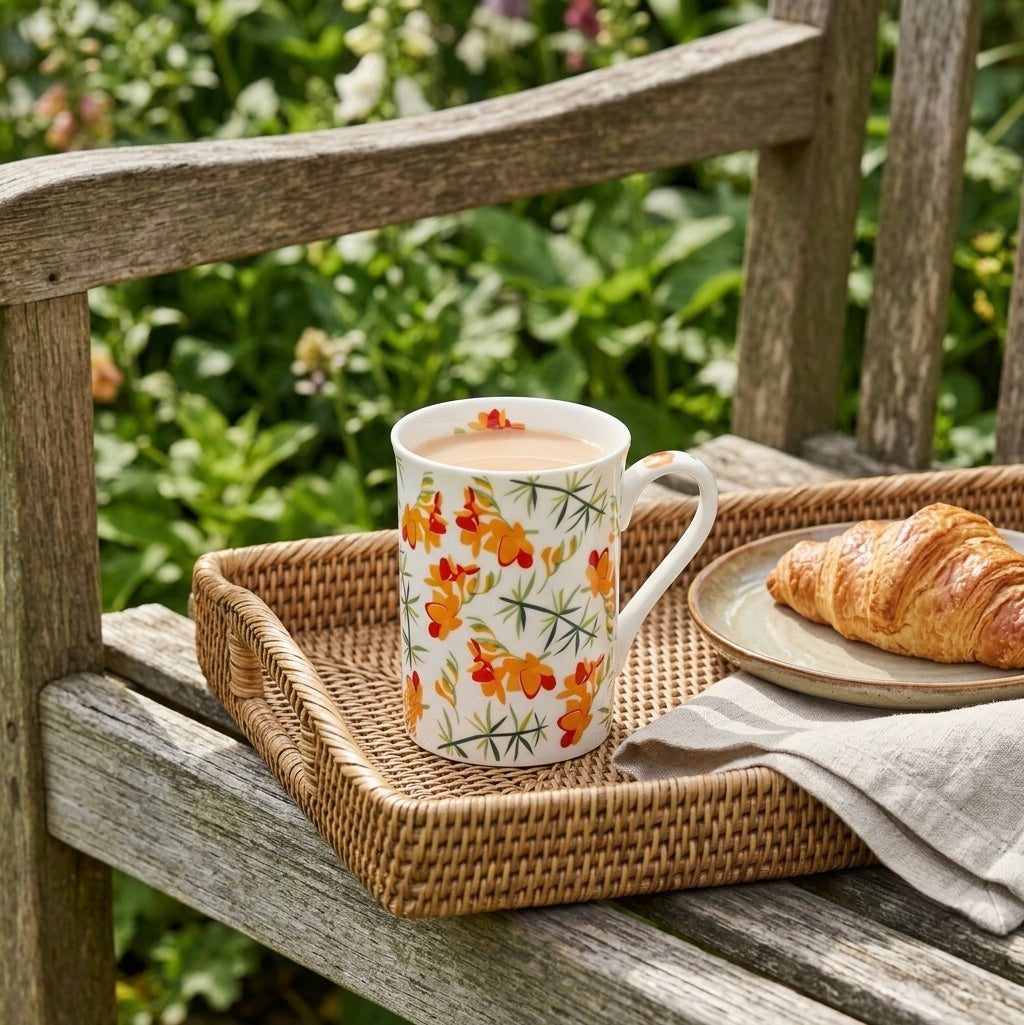 Panama with Orange English Flowers-stylish milk mugs My Store