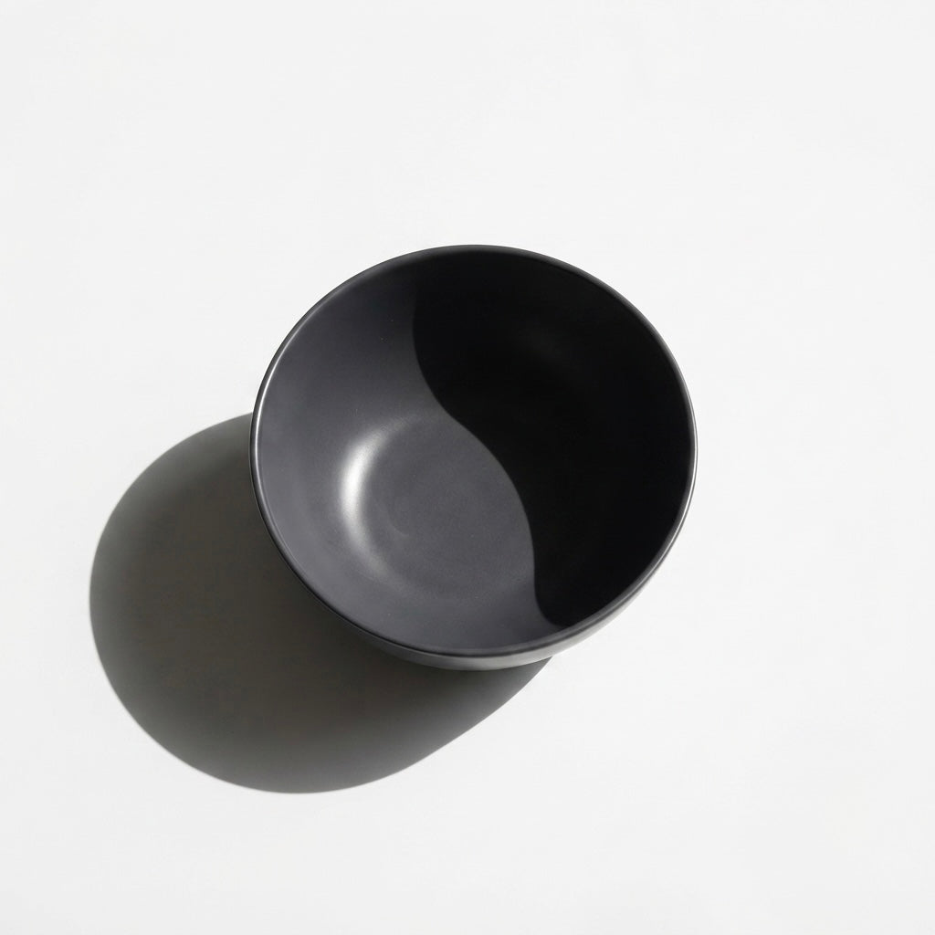 DATA Sattva Serving Bowl in Grey Matt, Set of 2 Dandy Lines by DATA