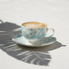 Yana Floral Cups and Saucers in Teal My Store