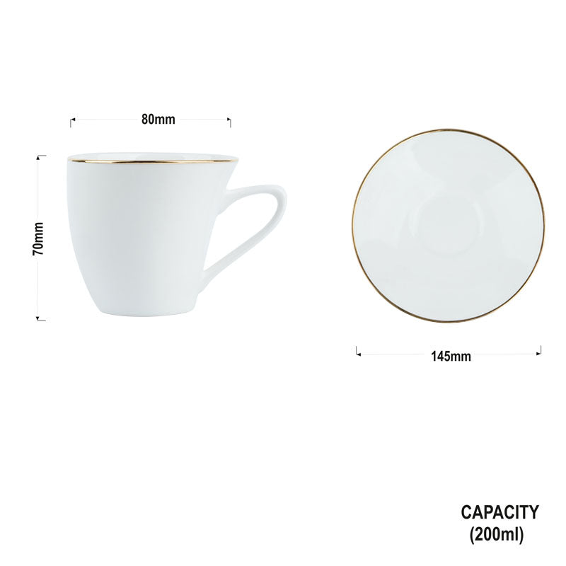 Alpine Gold Band Cup And Saucer Set Tableware My Store