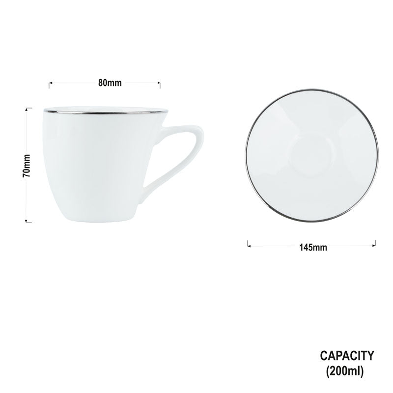Alpine Platinum Band-Cup and Saucer Set My Store