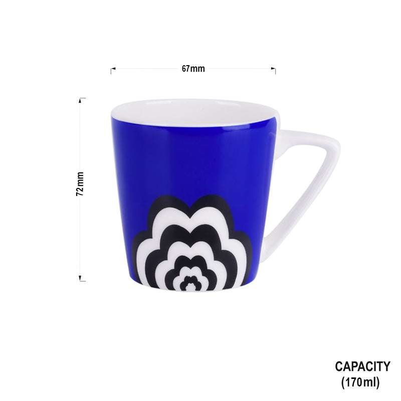 Conical Medium Yellow & Blue Cloud-Coffee Mug and Saucer Set My Store