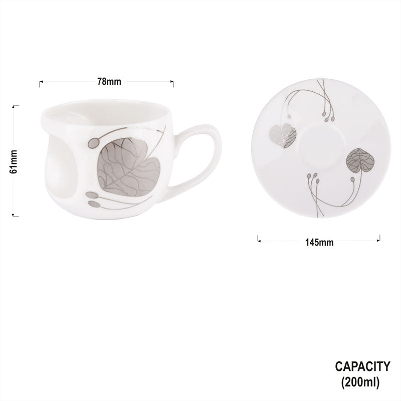 Face Platinum Leaf Cups and Saucers-Tea cup My Store
