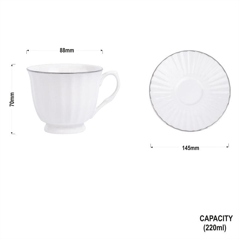 Classic Cups and Saucers in Platinum-Cup & Saucer Sets My Store