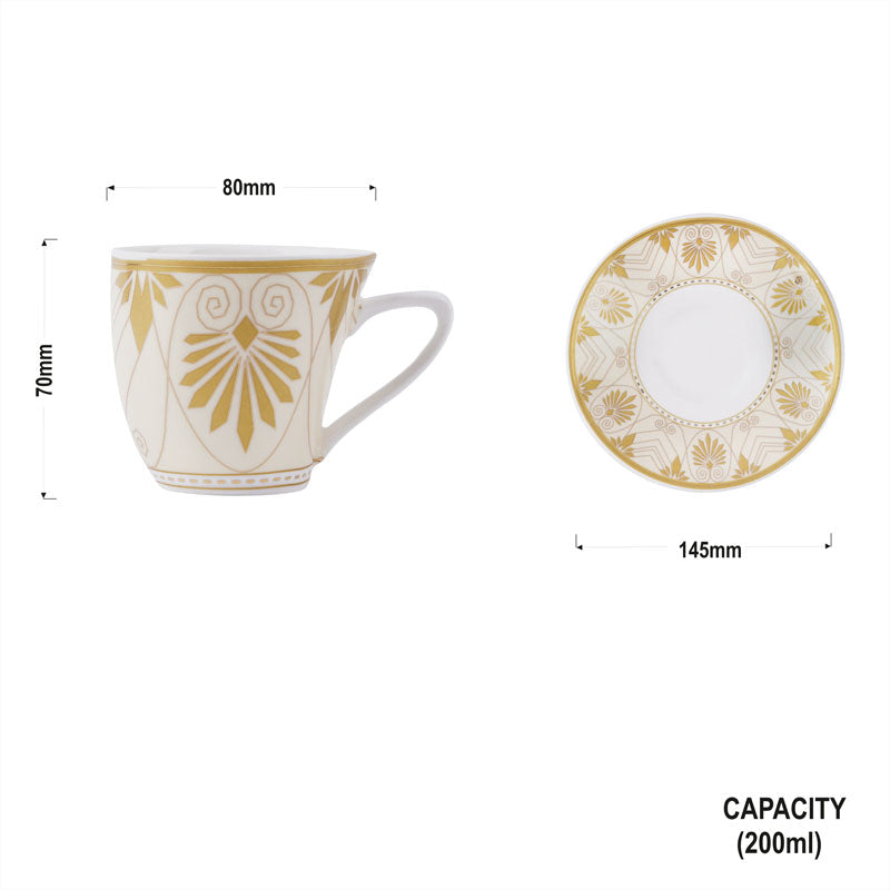 Alpine in Gold Rajasthan Design- Cup And Saucer Set Tableware My Store