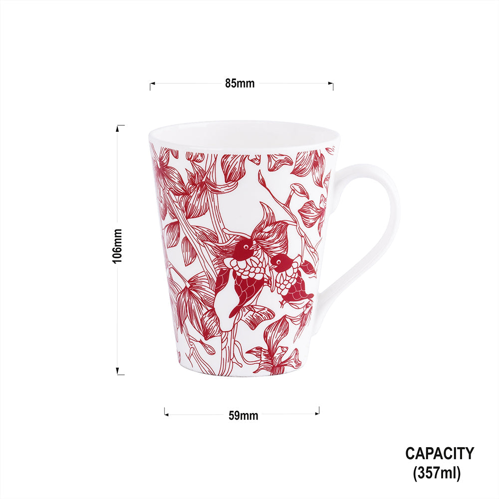 Conical Red and Blue Flower Dance-Milk Mugs Collection My Store