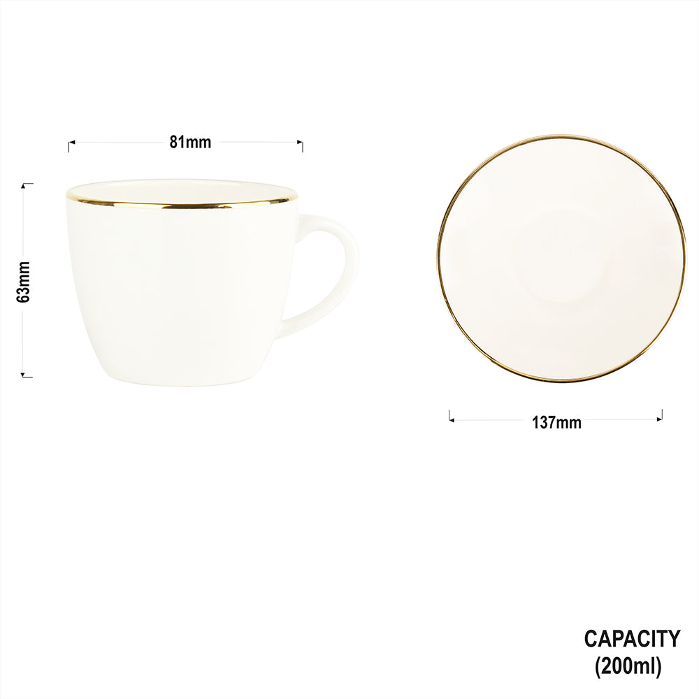 Royal Pure GOLD Outline Cups & Saucers-stylish My Store