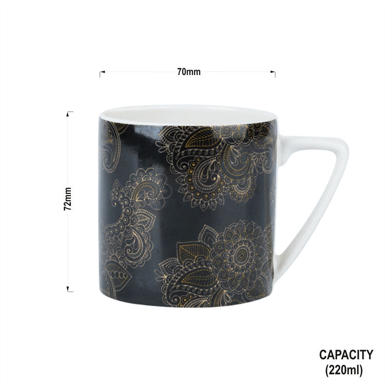 Puja GOLD Alpana on Black-coffee mugs My Store
