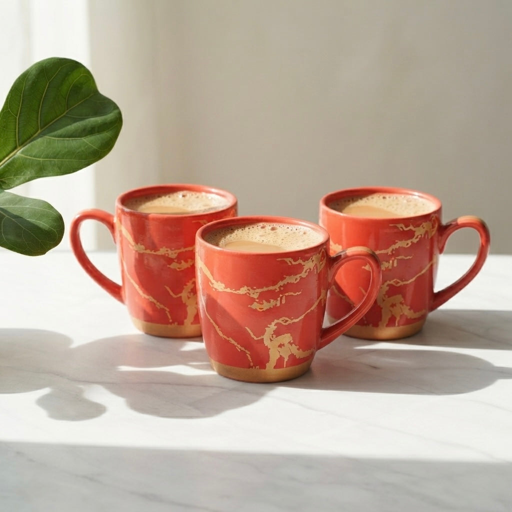 Red Cambridge Mug with Metallic Design My Store