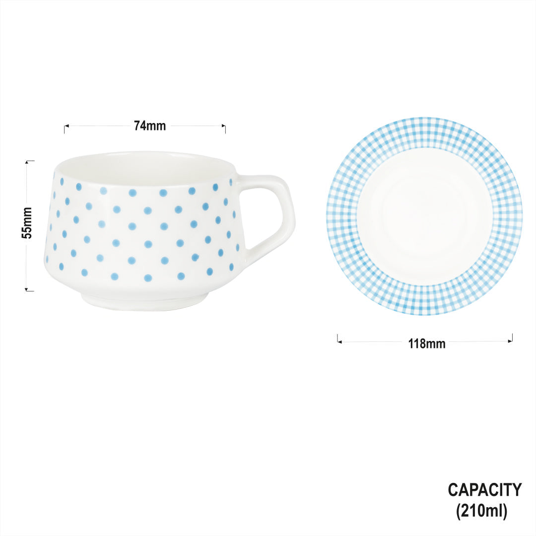 SANA Blue dots Cups and Saucers-stylish My Store