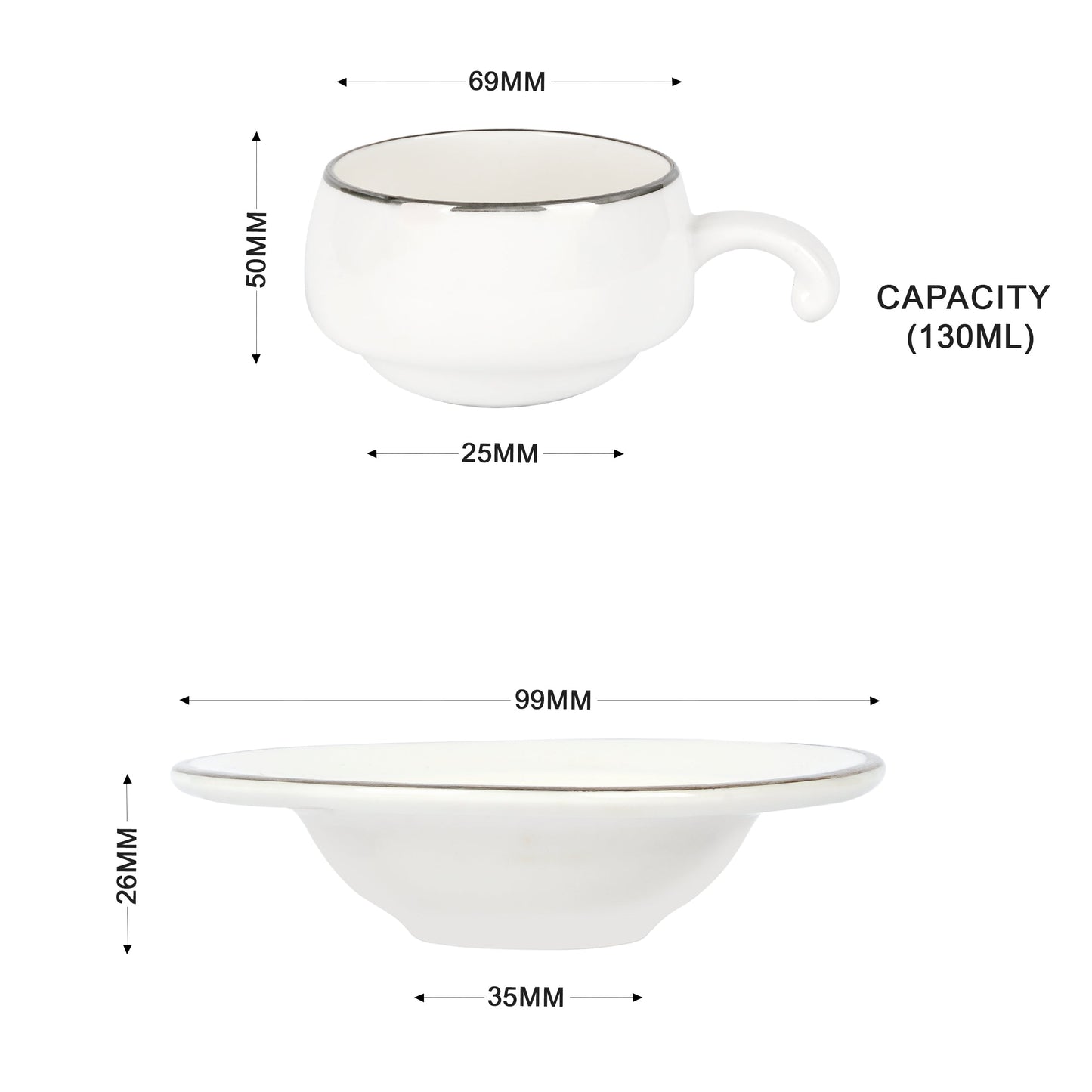 Lilliput in White with Platinum Cups and Saucers My Store