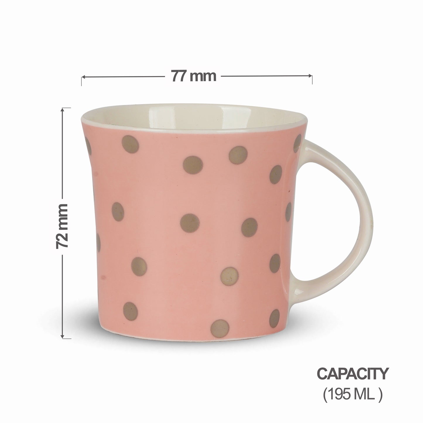 Oxford Medium Denmark in Pink with Dots-stylish coffee mug