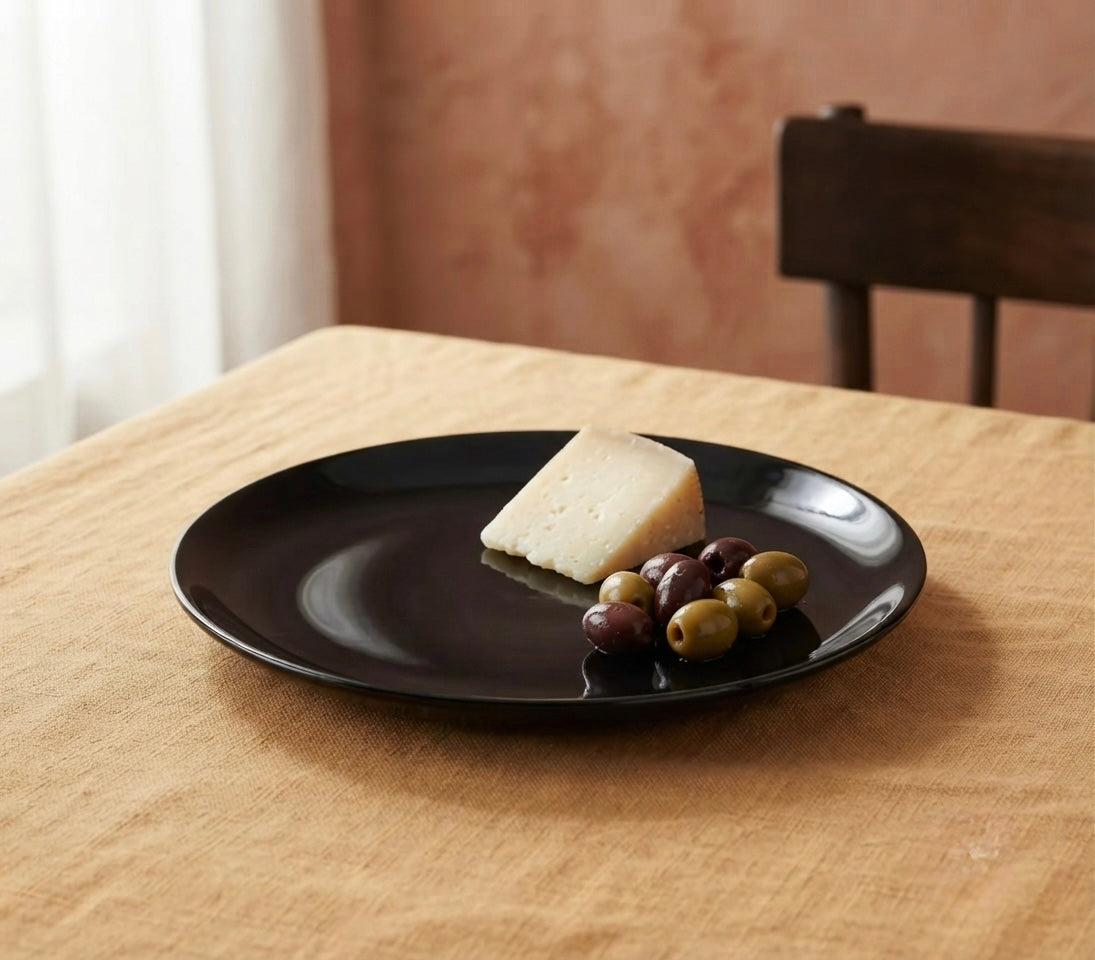 Black Quarter Plates, Glossy, Pack of 2 My Store
