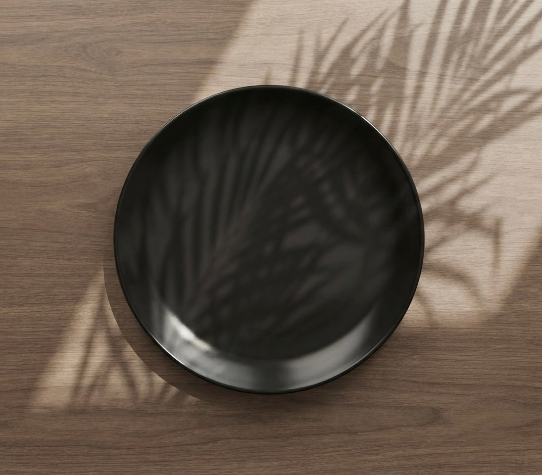 Black Quarter Plates, Glossy, Pack of 2 My Store