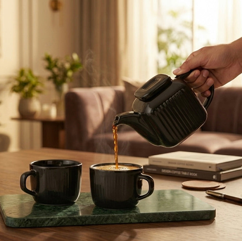 DATA Zen Tea Set in Black, Set of 4 My Store