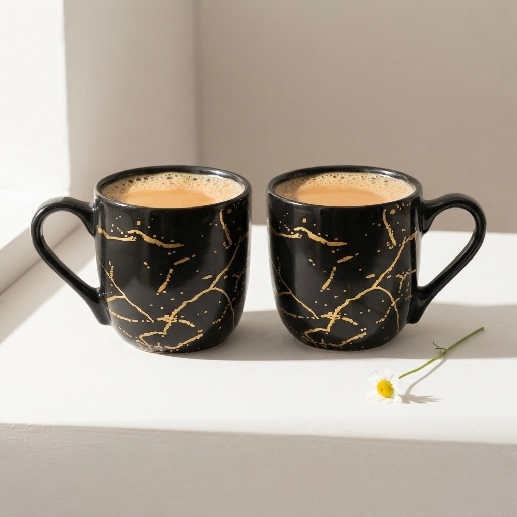 Black Manu Mug (Pack of 6, Metallic Design) My Store