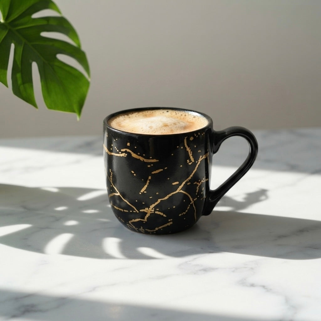 Black Manu Mug (Pack of 6, Metallic Design) My Store