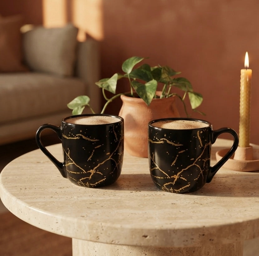Black Manu Mug (Pack of 6, Metallic Design) My Store