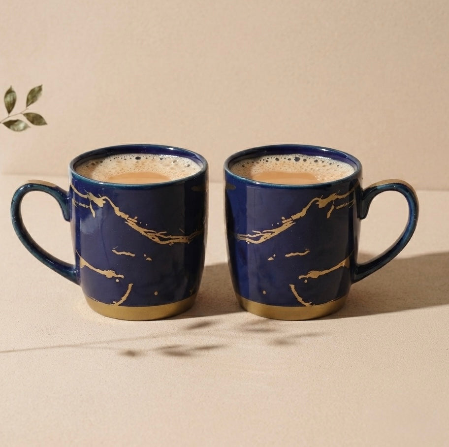Blue Cambridge Coffee Mug with Metallic Design My Store